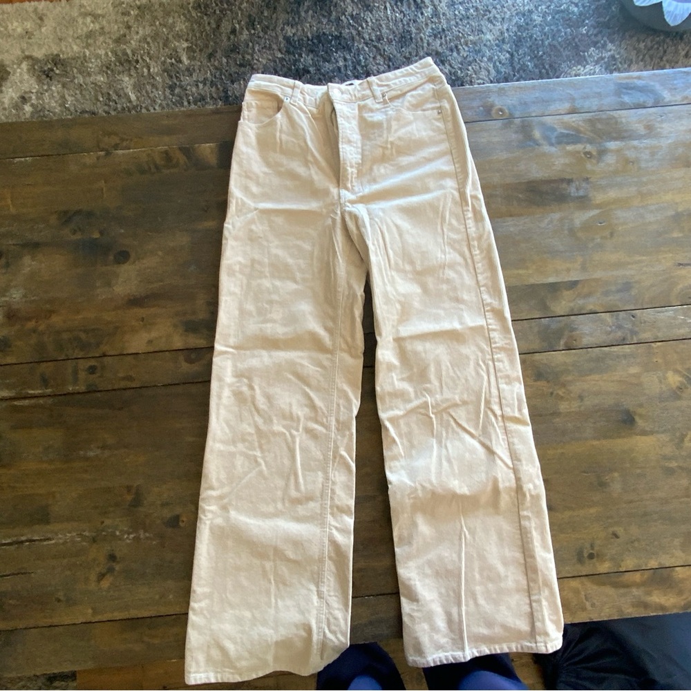 H&M Cream Corduroy Pants